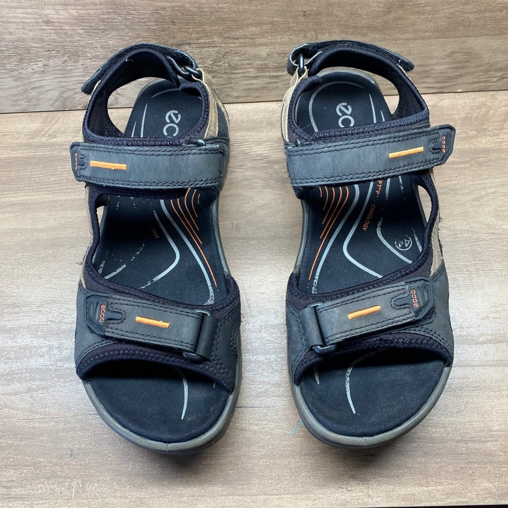 ECCO Yucatan Offroad Receptor Sandals Men's 10.5 EU 44 Black Nubuck Hiking Trail - Picture 2 of 13